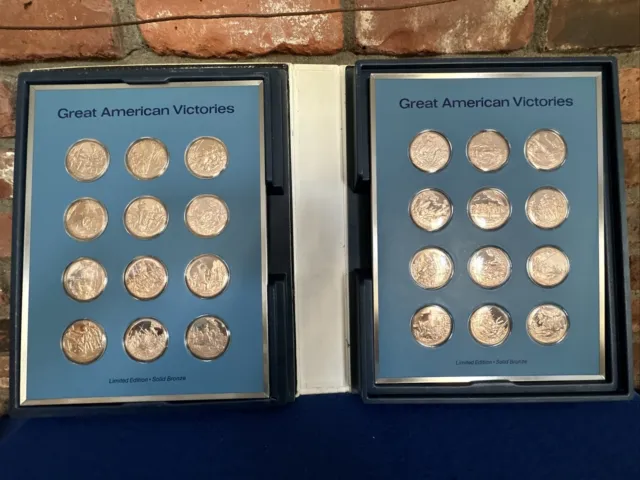 Franklin Mint  Great American Victories 24 SLD Bronze Medals CIVIL WAR MILITARY