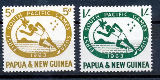 Papua & New Guinea 1963 First South Pacific Games Sg49/50  Mnh