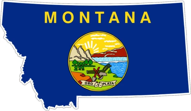 Akachafactory Aufkleber Nationalitätenkennzeichen – Flagge Von Montana (MT), 12 X 8 Cm, Wasser- & Sonnenbeständig