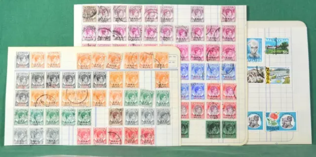 Malaya Stamps On 8 Pages From Old Album  (Z49)