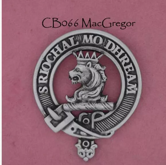 MacGregor Hand Crafted Pewter Scotland Clan Crest Cap Badge Brooch UK