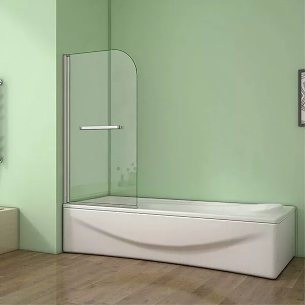 NEW DESIGN 800x1400mm 180° Pivot Radius Glass Over Bath Shower Screen Door Panel
