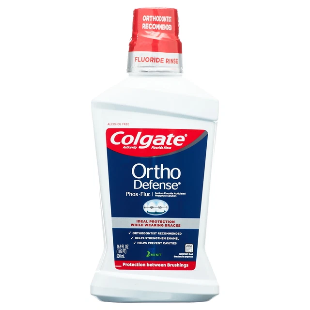 COLGATE PHOSFLUR ORTHO Defense Mouthwash, Mint, 500ml, 16.9 oz £29.47 PicClick UK