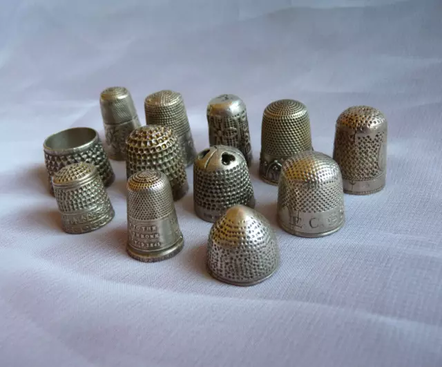 12 Sterling Silver ‘Thimbles through the Ages’ Charterhouse Mint 1986 Complete