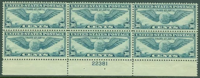 EDW1949SELL : USA 1939 Scott #C24 Plate Block of 6 VF, Mint NH. Catalog