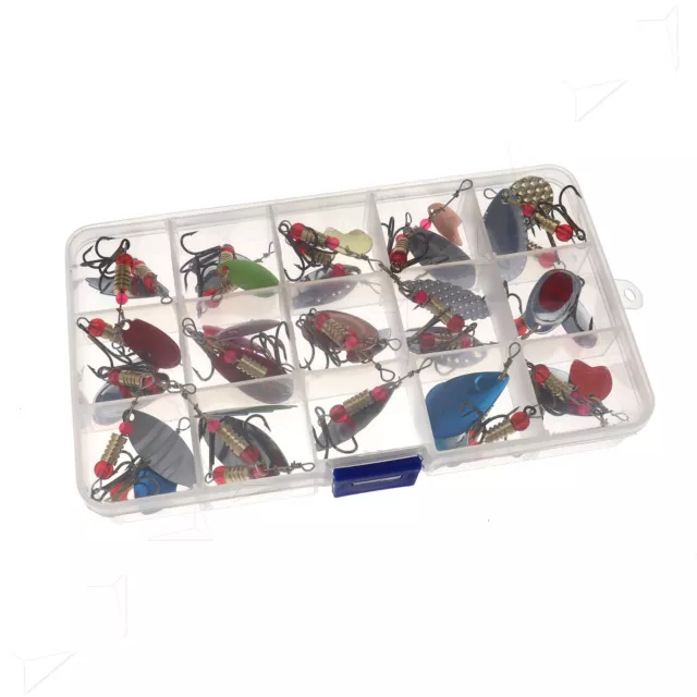 30 PCS Assorted Metal Fishing Lure Spinner Baits Trout Hard Minnow Hook Kit/Set