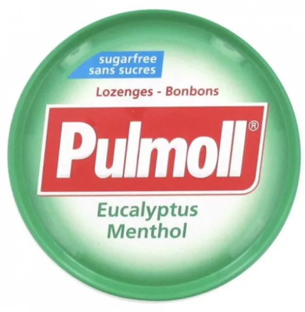 Lot de 2  boîtes de gommes PULMOLL menthol eucalyptus sans sucre  (45g x 2)