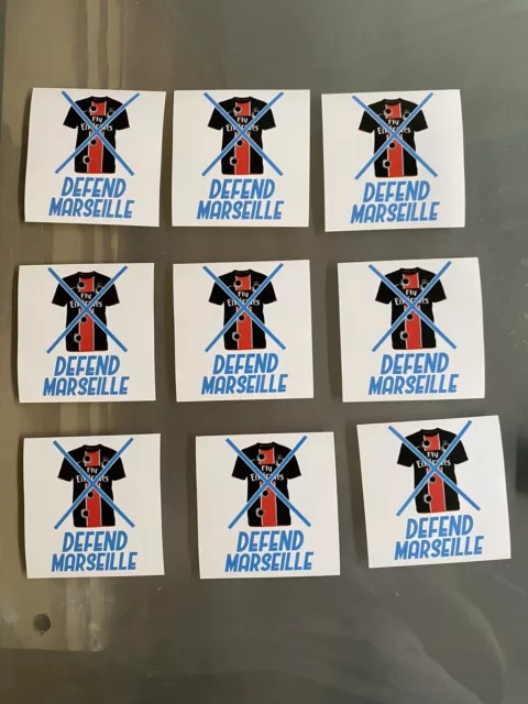 Lot 9 Stickers Autocollant Ultras Marseille Olympique De Marseille