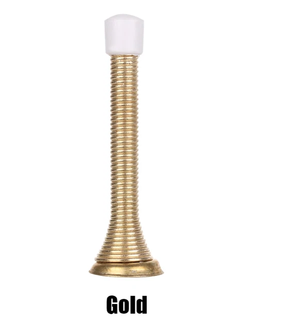 Chrome Brass Door Stop Spring Stopper Stops Spiral Buffer Springs Easy Fit