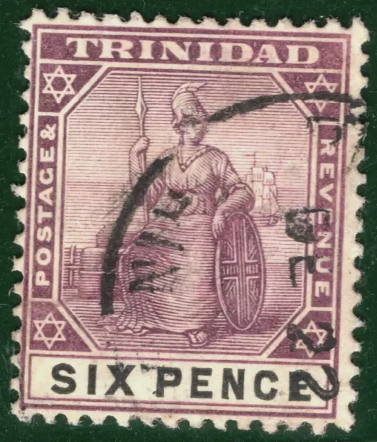 TRINIDAD QV Stamp 6d CDS Used {samwells}LBLUE33