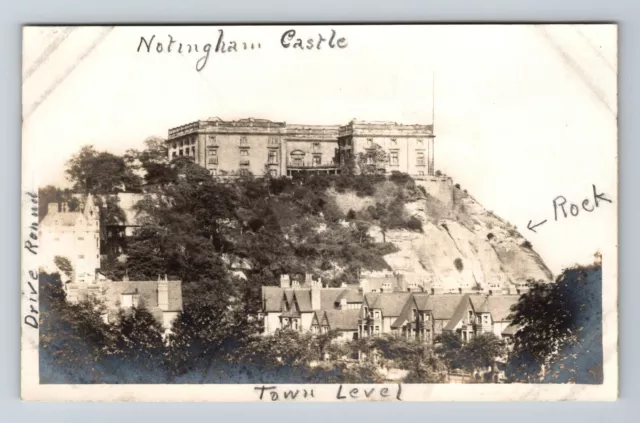 RPPC Nottingham UK-United Kingdom, Nottingham Castle Real Photo Vintage Postcard