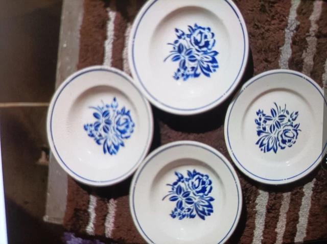 Ancien Pichet à Lait KG Luneville Badonviller Blanche Fleur Bleu