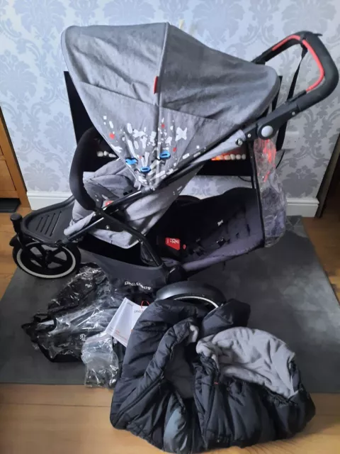 PHIL AND TED S teds sport lime green double buggy with extras