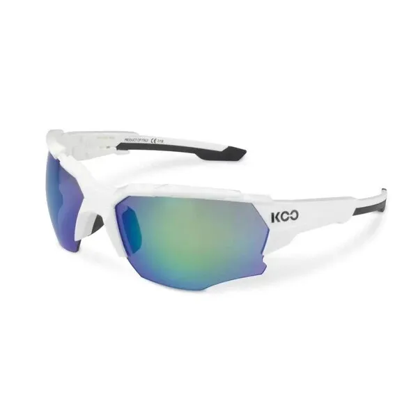 Occhiali sole SUNGLASSES CICLISMO KOO ORION WHITE LENTI LENS LIME Zeiss size M