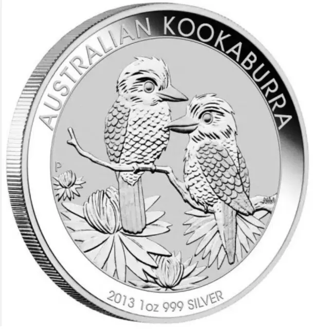 2013 PM 1 oz silver kookaburra coins in plastic capsule, roll of 20