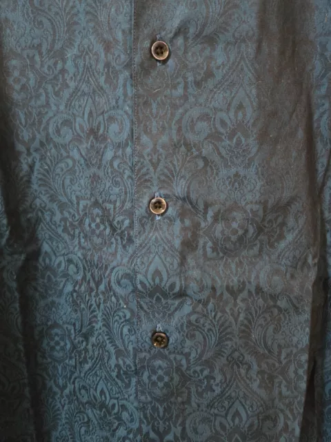ROBERT GRAHAM MENS Button Up Shirt Blue Paisley Flip Cuff Short Sleeve ...