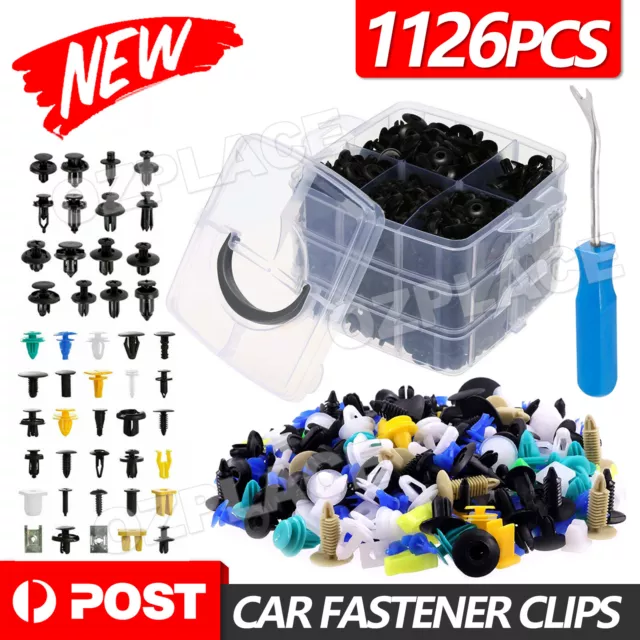 1126PCS Car Body Trim Clips Retainer Bumper Auto Panel Push Plastic Fastener Kit