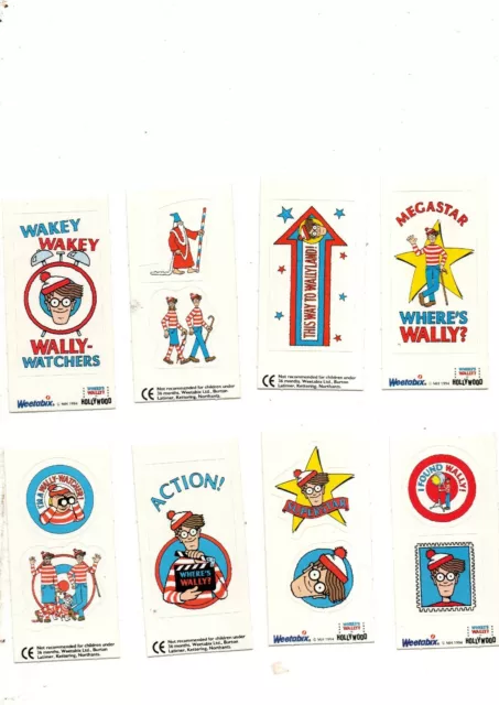 Weetabix Wheres Wally Full Set Of 8 Double Cards Issued 1994 In Ex/Mint Cond