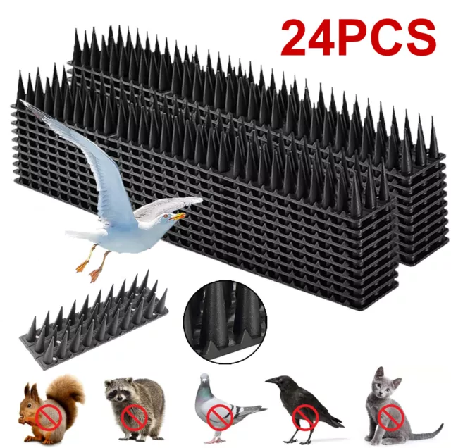 24x Bird Spikes Deterrent Anti Cat Human Possum Spiked Fence Mouse Pest Control