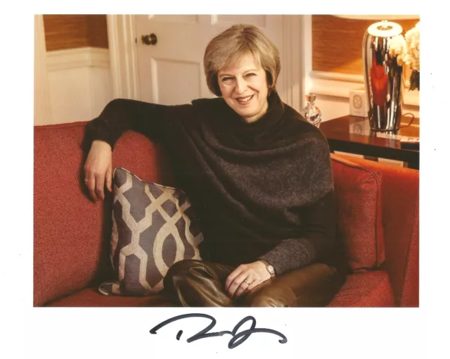 Hand Signed 8x10 THERESA MAY - British PRIME MINISTER - Thatcher - RARE + my COA