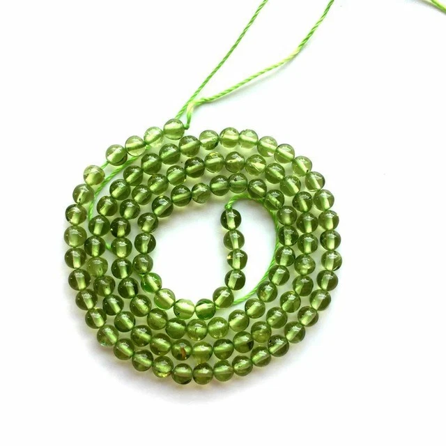 AAA Vert Péridot 12mm 10mm 8mm 6mm 4mm Gemme Lisse Rond Perles 15 " Brin