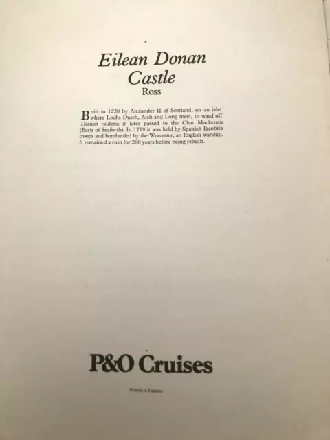VINTAGE 1980's 8 SHIP CRUISE P&O AND CANBERRA CRUISES MENUS 3