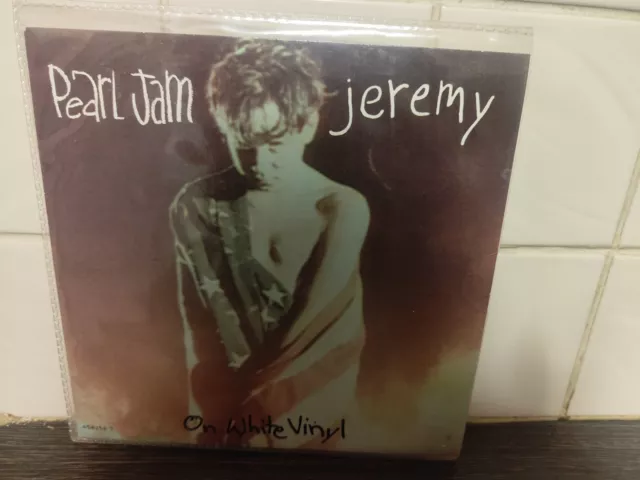 Pearl Jam Jeremy UK Press 7" White Marbled Vinyl  Epic 6582587 1992 Rare