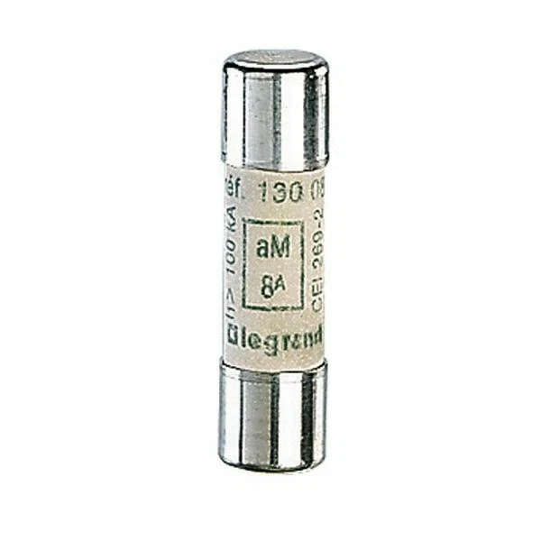 Legrand 013008 - Fusible cylindrique aM 8A 10x38mm 500V - Sans voyant
