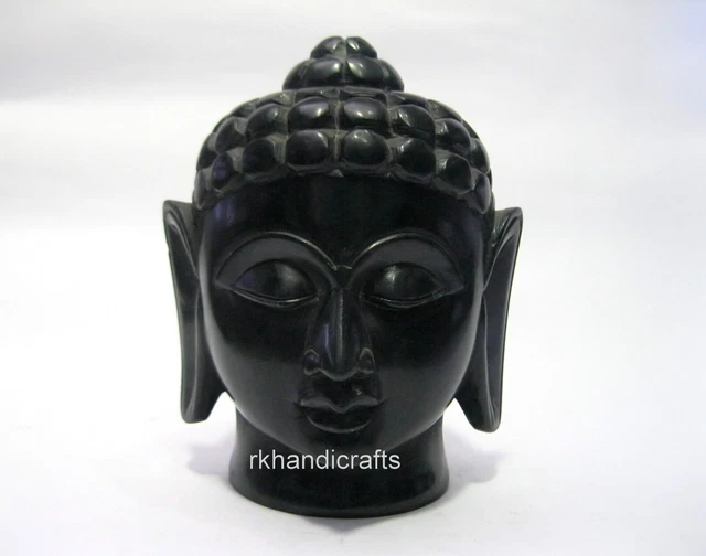 15.2cm Piedra Buda Estatua Mano Tallado Trabajo Exhibición para Oficina Decor