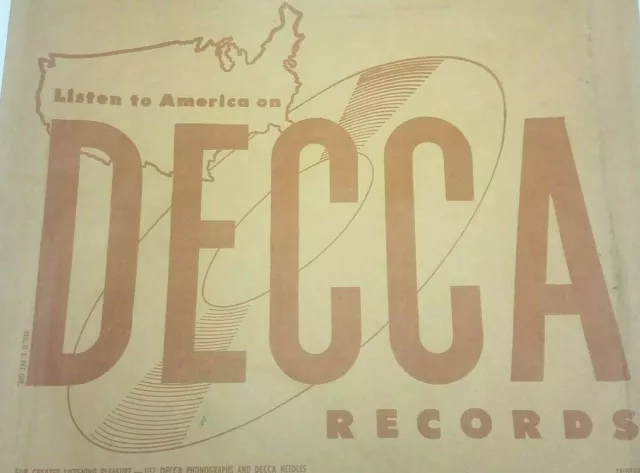 Bolsa de papel impresa de colección DECCA RECORDS 78 RPM bolsa de compras