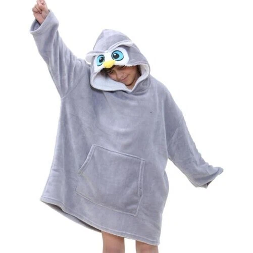 Bambine Ragazzi Oversize Felpa con Cappuccio Gufo Snuggle World Libro Giorno