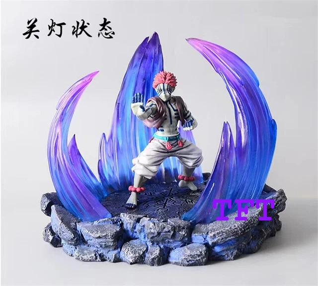 ANIME DEMON SLAYER Akaza GK Resin Statue Figure LED 10.2'' Model Statue