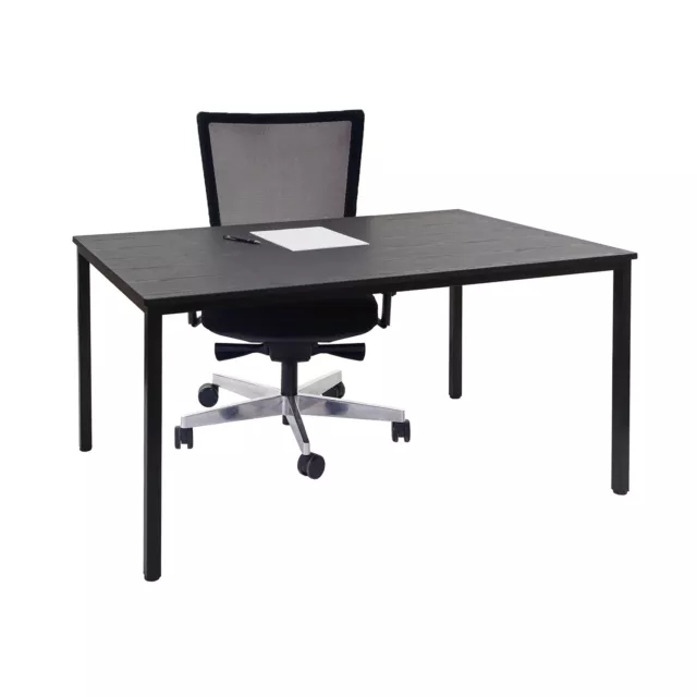 B-Ware Schreibtisch Petrila, Konferenztisch Bürotisch 120cm schwarze Eiche-Optik