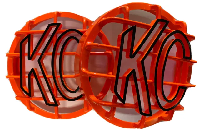 KC light cover, KC HiLITES 6” Bright Orange & Black Stone Guard, kc rock guards