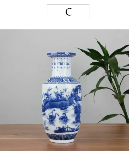 Beautiful Classic Chinese Blue & White Vase from JingDeZhen