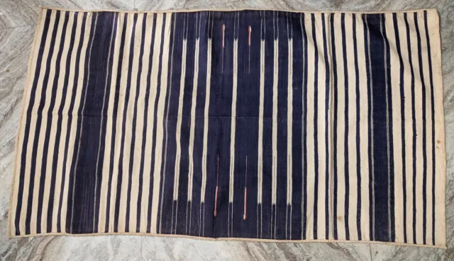 Vintage Old Collectible Textile Cotton Rug Dari Bikaner Jail Made By Prisoner
