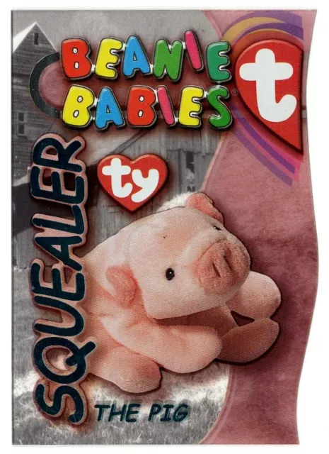 Ty Beanie Babies BBOC SQUEALER (Pink Pig) Teal Left Beanie/Buddy S3 Series 3