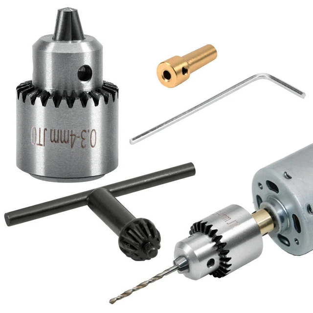 Micro Motor Drill Chuck Clamping Range 0.3-4mm Taper Mounted Mini Drill Chuck US