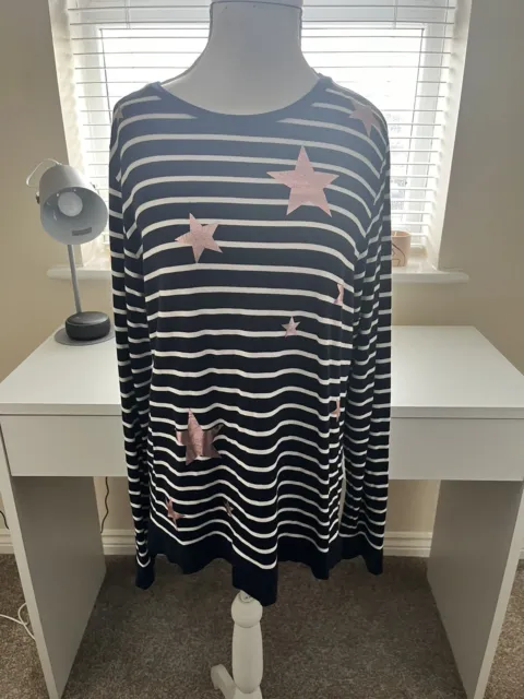 Oasis star & striped long sleeve top - size M