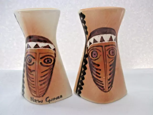 Retro Vintage Studio Anna Australian Pottery Salt & Pepper Shakers New Guinea