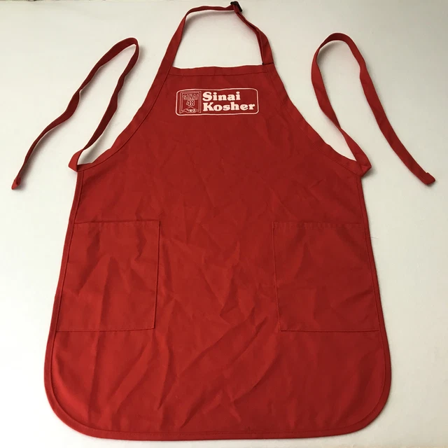 Vtg Sinai Kosher Red Apron - Sinai 48 Chicago Grocery Deli Food