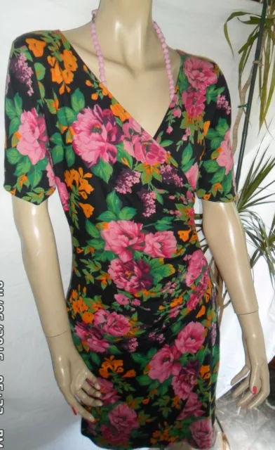 Abito/Dress E. UNGARO ORIGINALE VINTAGE anni '80 100%cotone tg L fantasia fiori