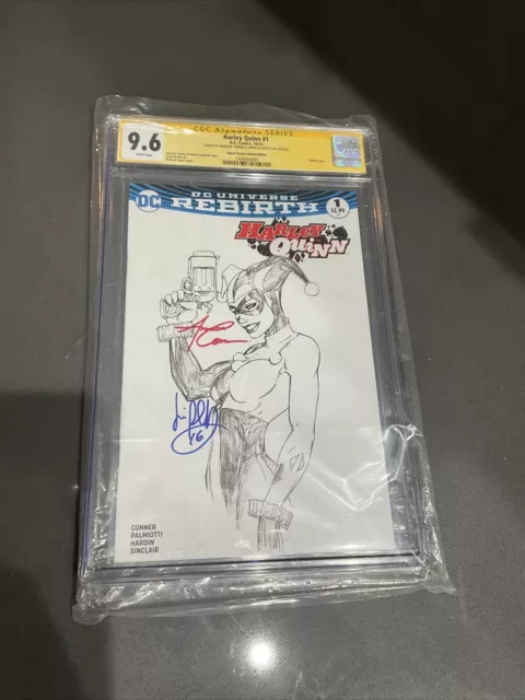 Harley Quinn #1 Rebirth CGC SS 9.6 Sketch Turner Variant - Conner & Palmiotti