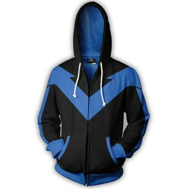 Superman Nightwing Hoodie Blue Cotton Cosplay Sweatshirt Unisex Coat Costume