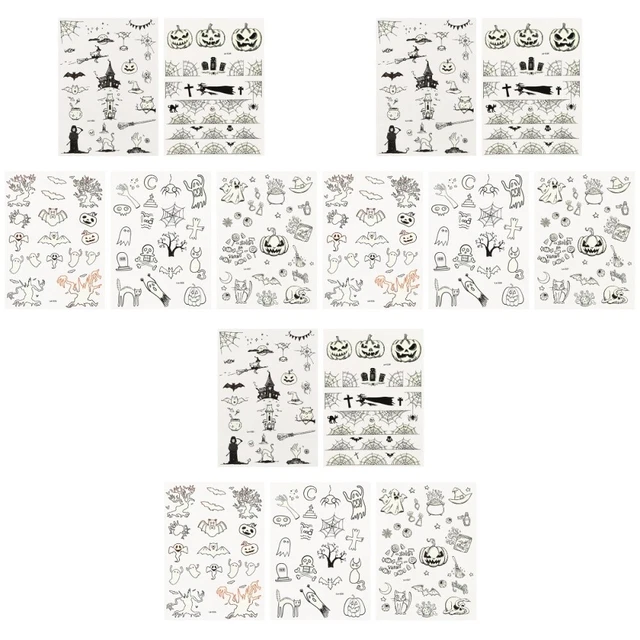 15 Sheets Halloween-Thema Einfügen Halloween-Aufkleber Kinderhalloween-Make-up
