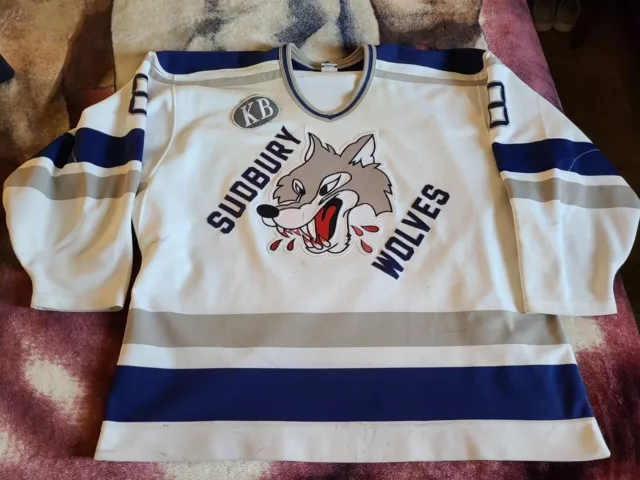 CCM Sudbury Wolves authentic game worn used vintage jersey OHL CHL  80s 90s rare