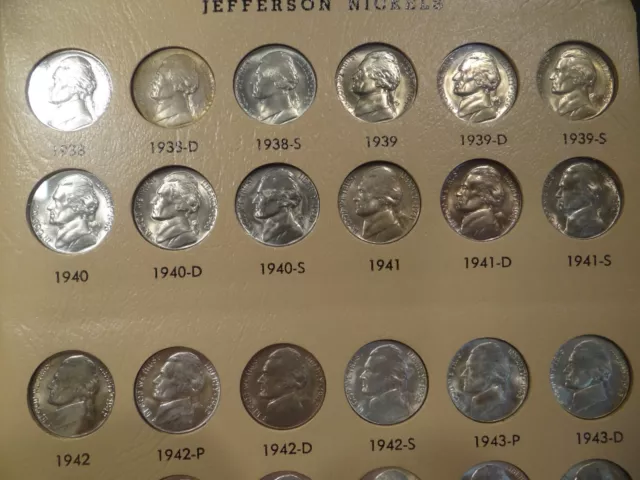 1938 to 1992 D Complete Jefferson nickel collection in Dansco Album All coins BU