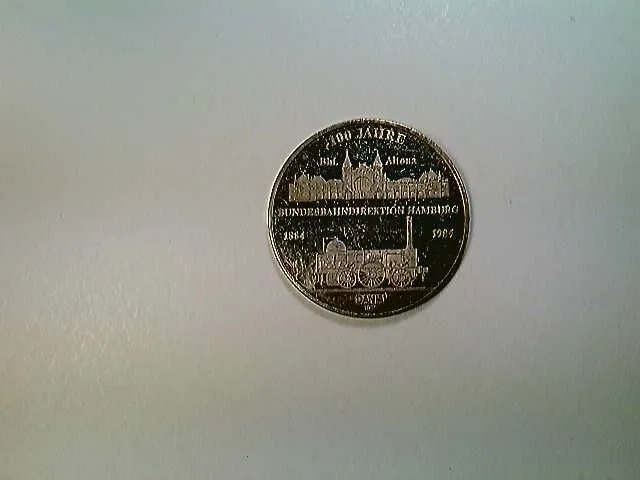 Medaille Hamburg 100 Jahre Bundesbahndirektion 1884-1984, Silber 1000