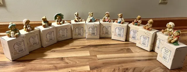 Vintage Cherished Teddies Birthday Bears Lot of 12 Enesco 1993