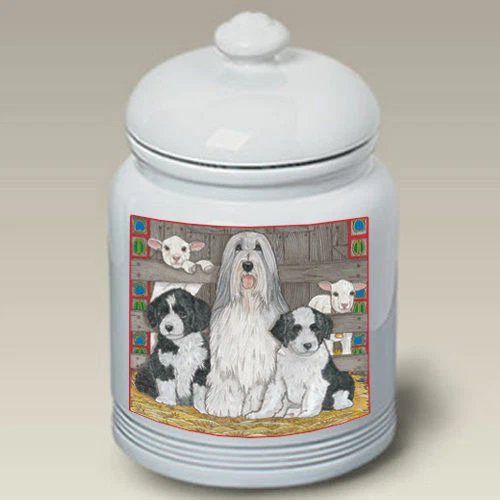Bearded Collie Ceramic Treat Jar PS 52170